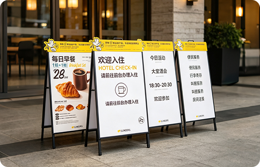 纸质水牌告示更新麻烦，人工成本高